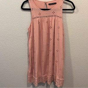 ABERCROMBIE & FITCH - Eyelet Mini Peach Color Dress Sz MP Medium Petite